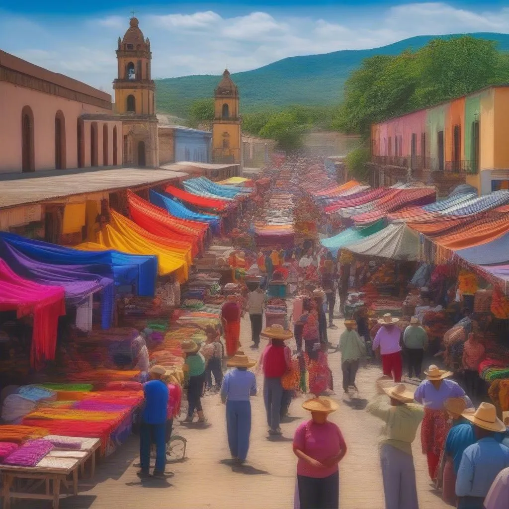 Colorful market in Oaxaca, Mexico