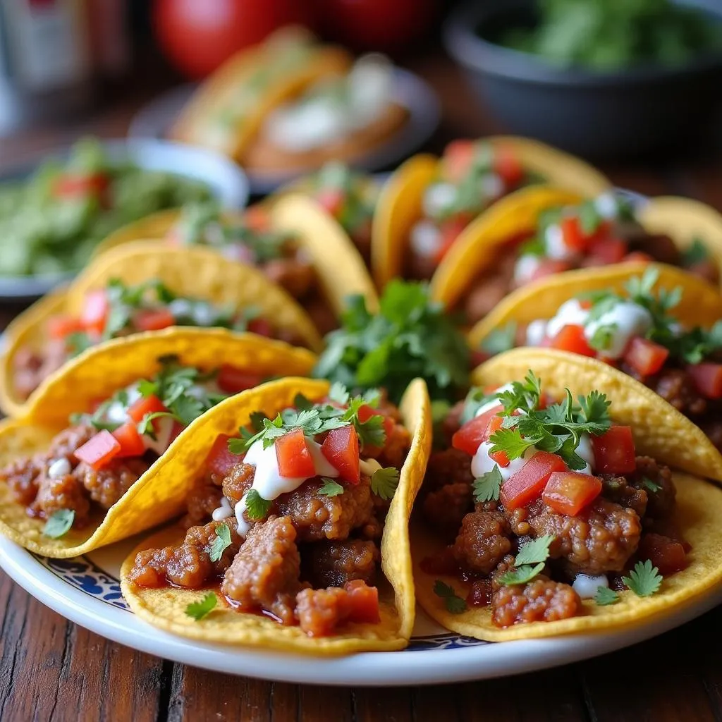 Delicious Mexican street food tacos.