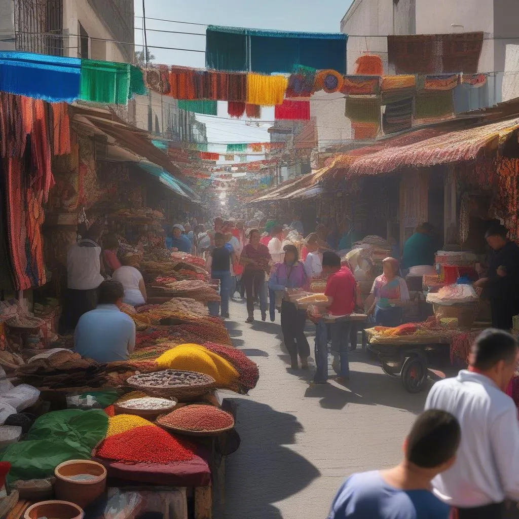 Vibrant Mexican Street Market