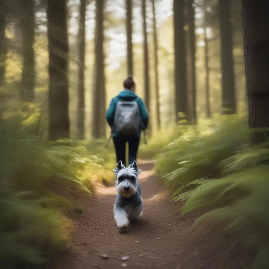 miniature schnauzer hiking