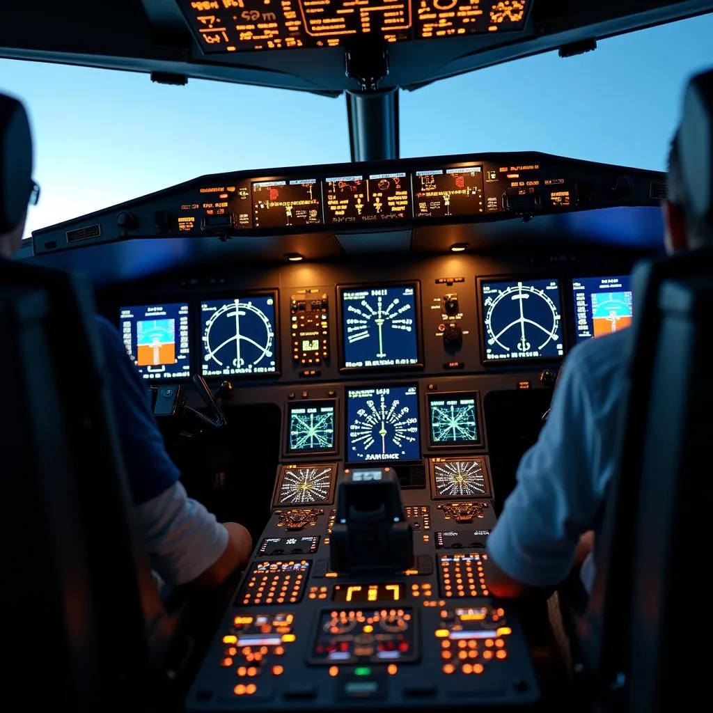 Modern Airplane Cockpit