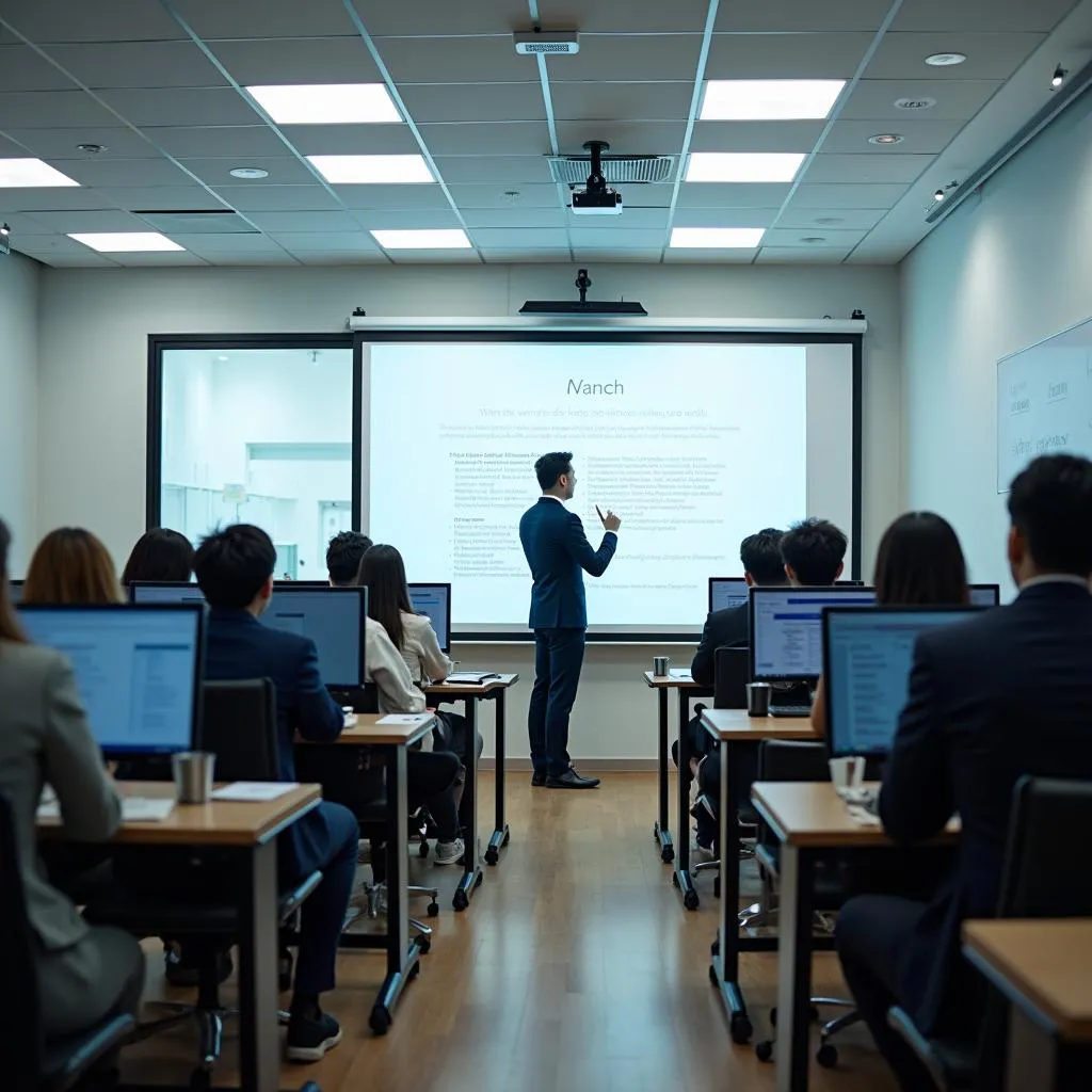 Modern classroom in Hanoi for MBA students