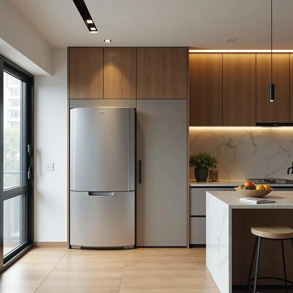 Modern kitchen in Hanoi designed with feng shui principles