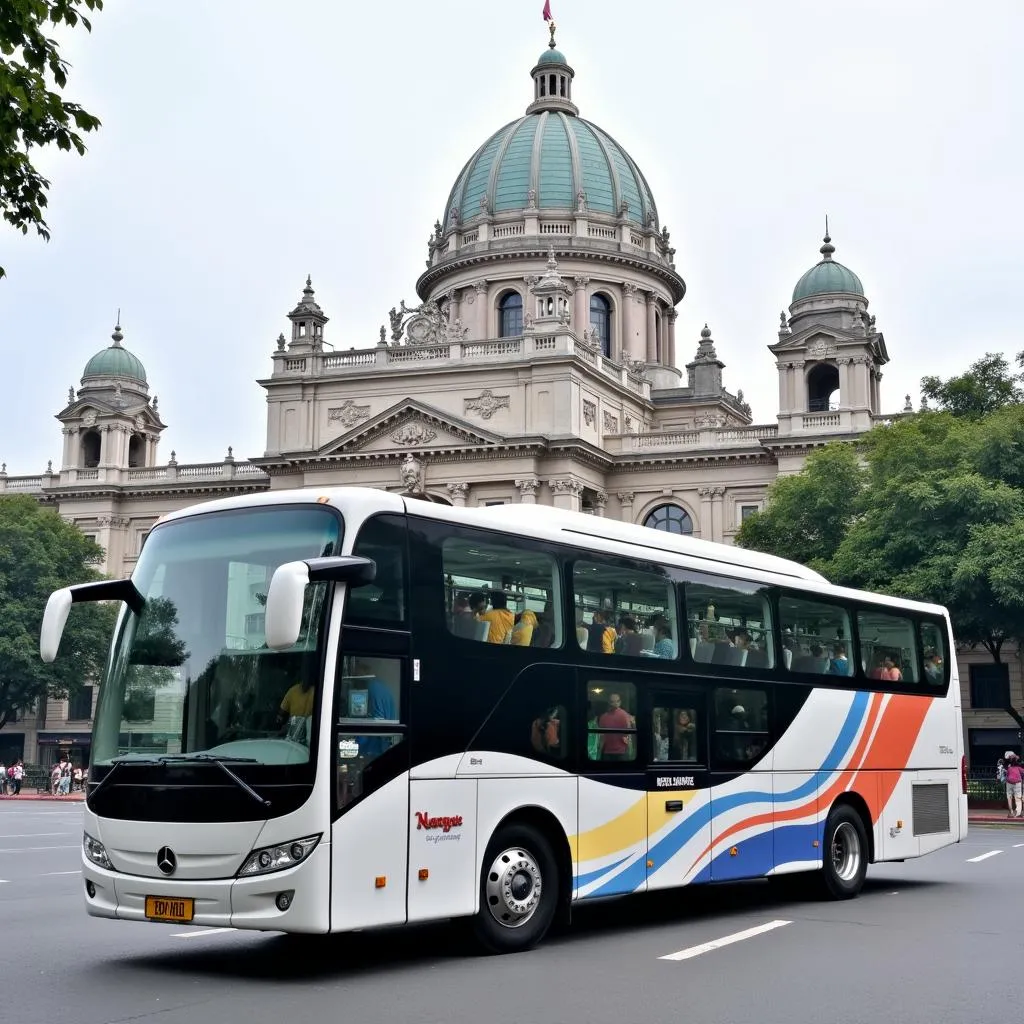 Tourist bus at Hanoi Opera House