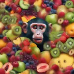 Monkey enjoying a delicious fruit