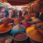 Bustling Moroccan Market Scene