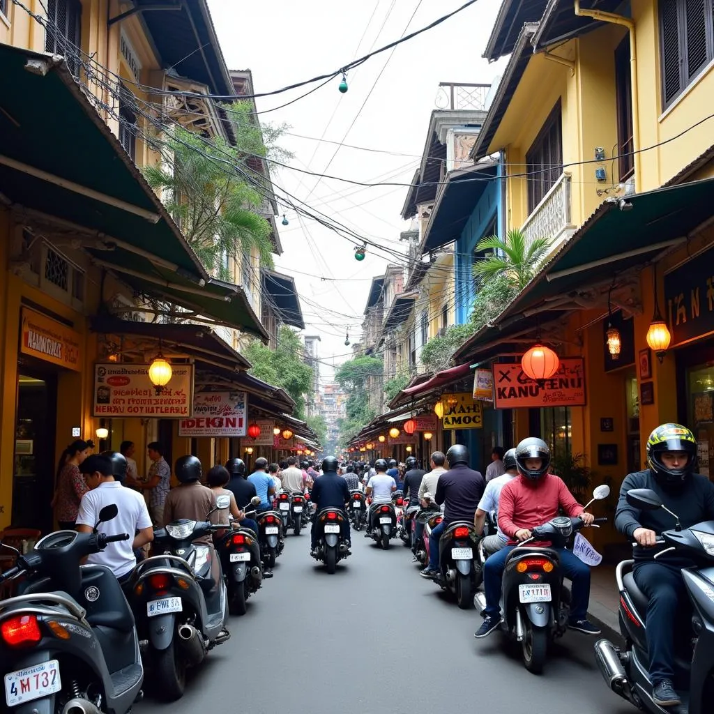 Motorbike rental shops in Hanoi Old Quarter