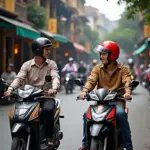 Motorbike taxi scam in Hanoi Old Quarter