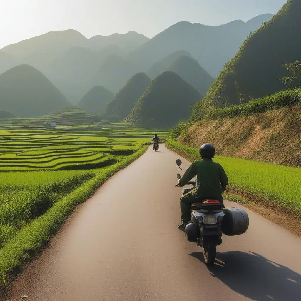 Motorbike riding in Vietnam