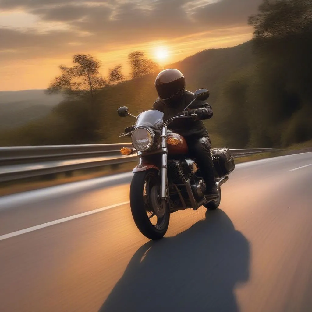 Motorcycle on a winding road