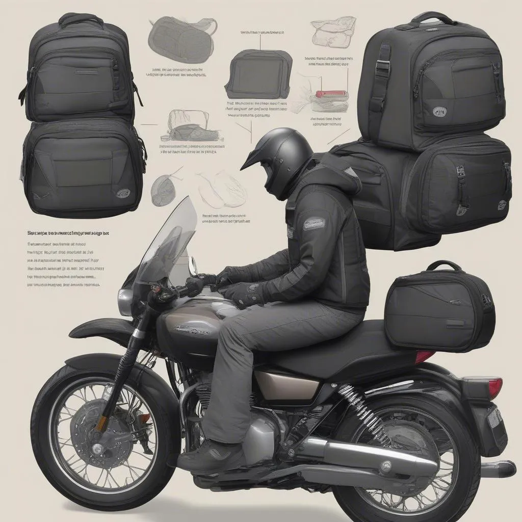 Motorcycle Rider Packing Gear