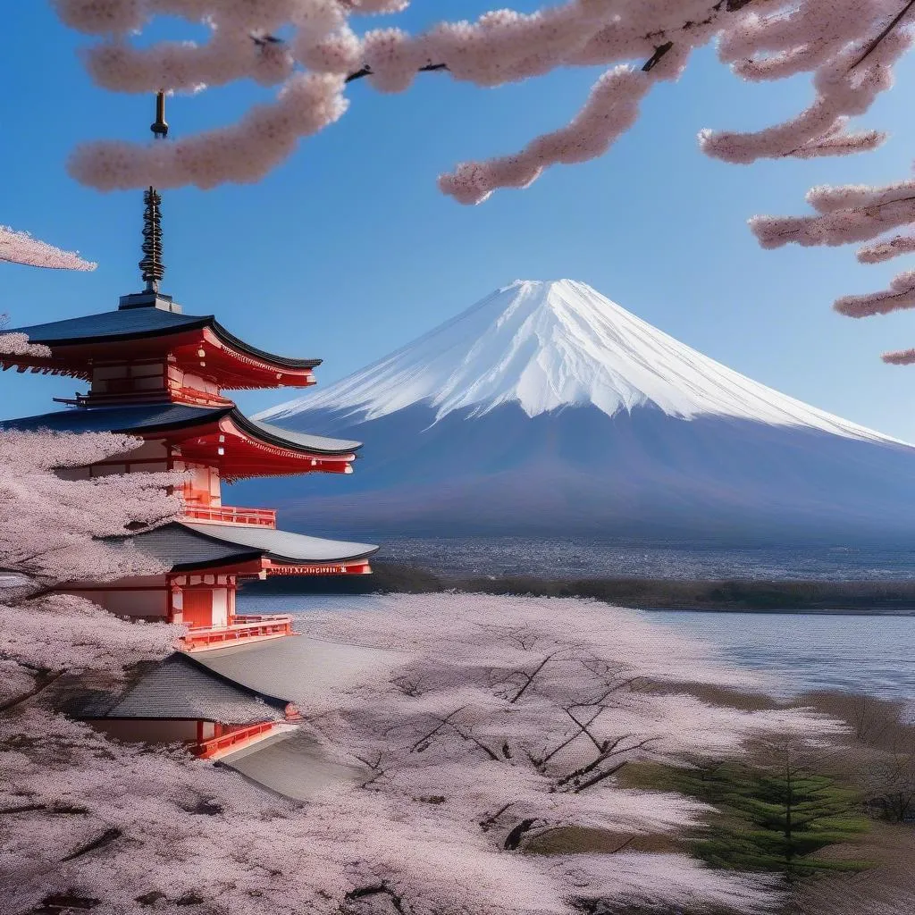 Mount Fuji with Cherry Blossoms