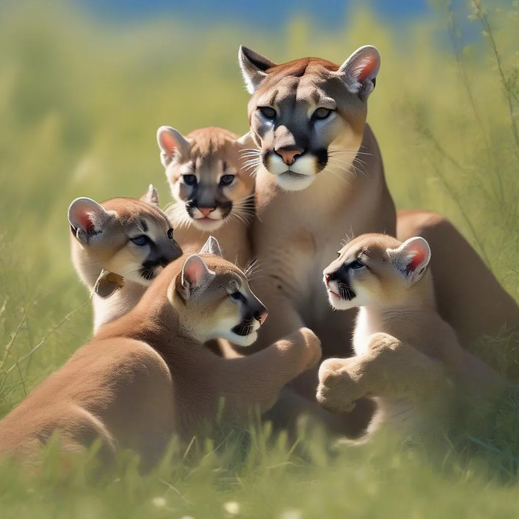 mountain lion family