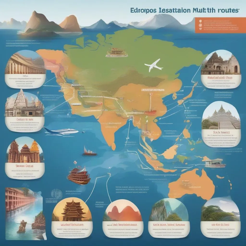 Popular multi-destination travel routes