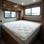 Murphy bed mattress in a travel trailer