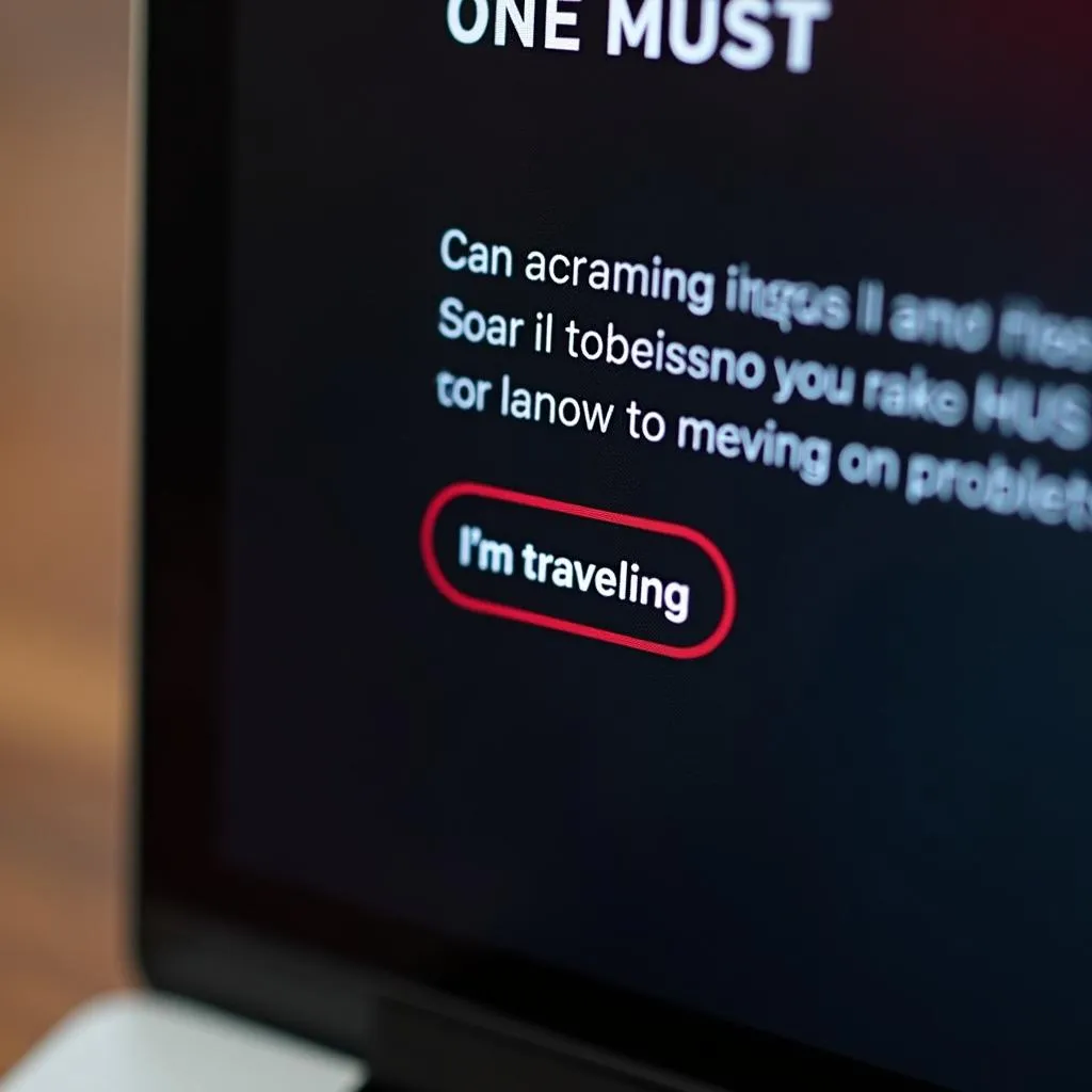 Netflix "I'm Traveling" Button