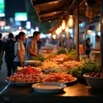 Nha Trang Night Market, vibrant street food, seafood, local specialties