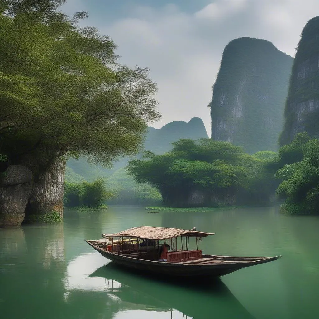 Boat trip in Ninh Binh amongst limestone karsts