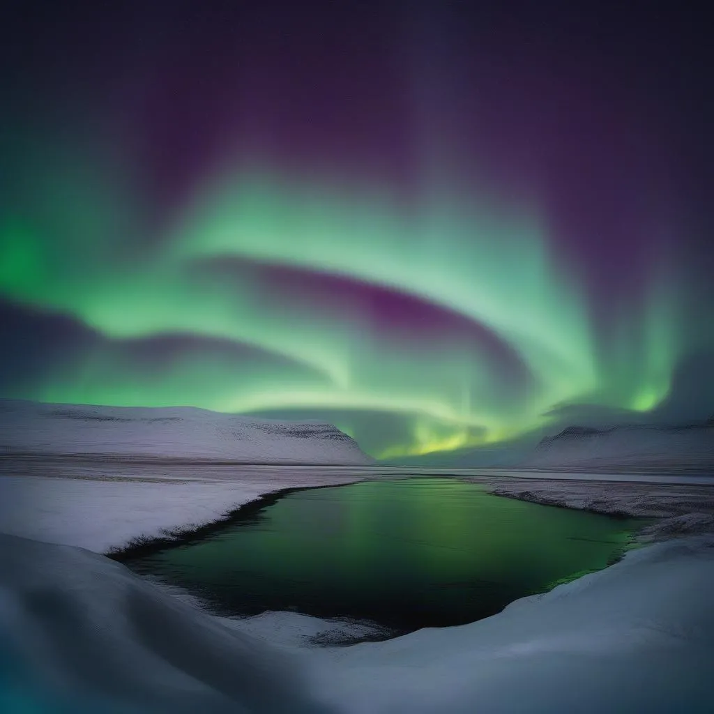 Northern Lights Dancing Across the Icelandic Sky