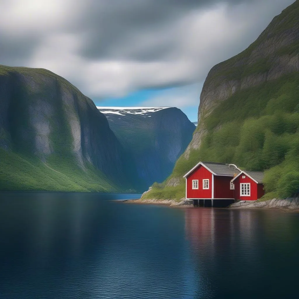 Picturesque Norwegian fjords landscape