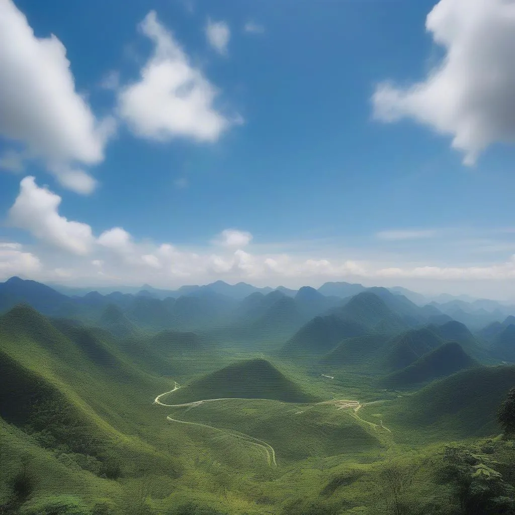 Panorama of Nui Ba Den Mountain