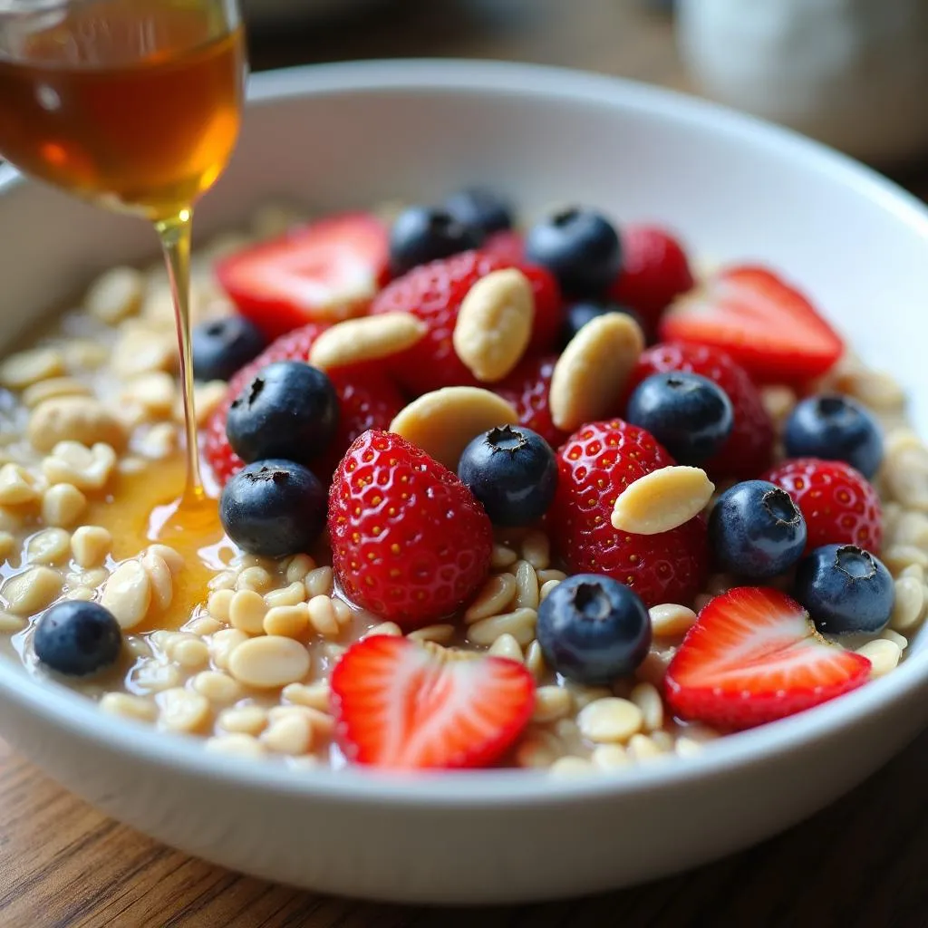 Healthy Breakfast in Hanoi with Oats and Berries