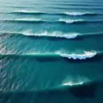 Aerial view of ocean waves