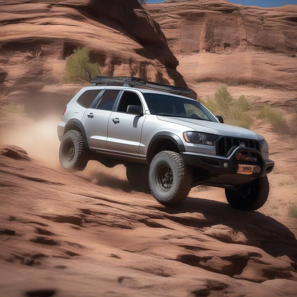 Off-road vehicle driving in Moab