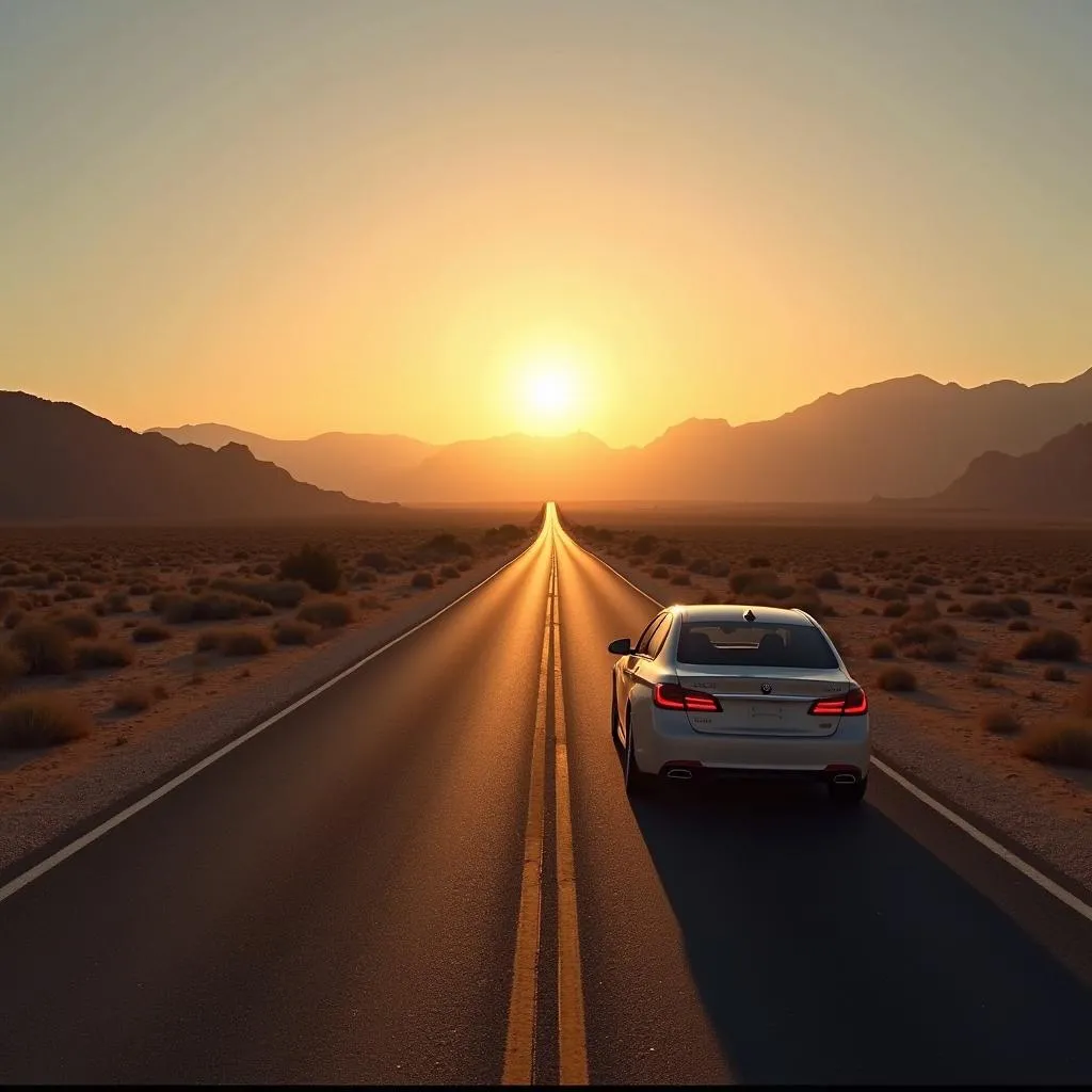 Car on Open Road Adventure