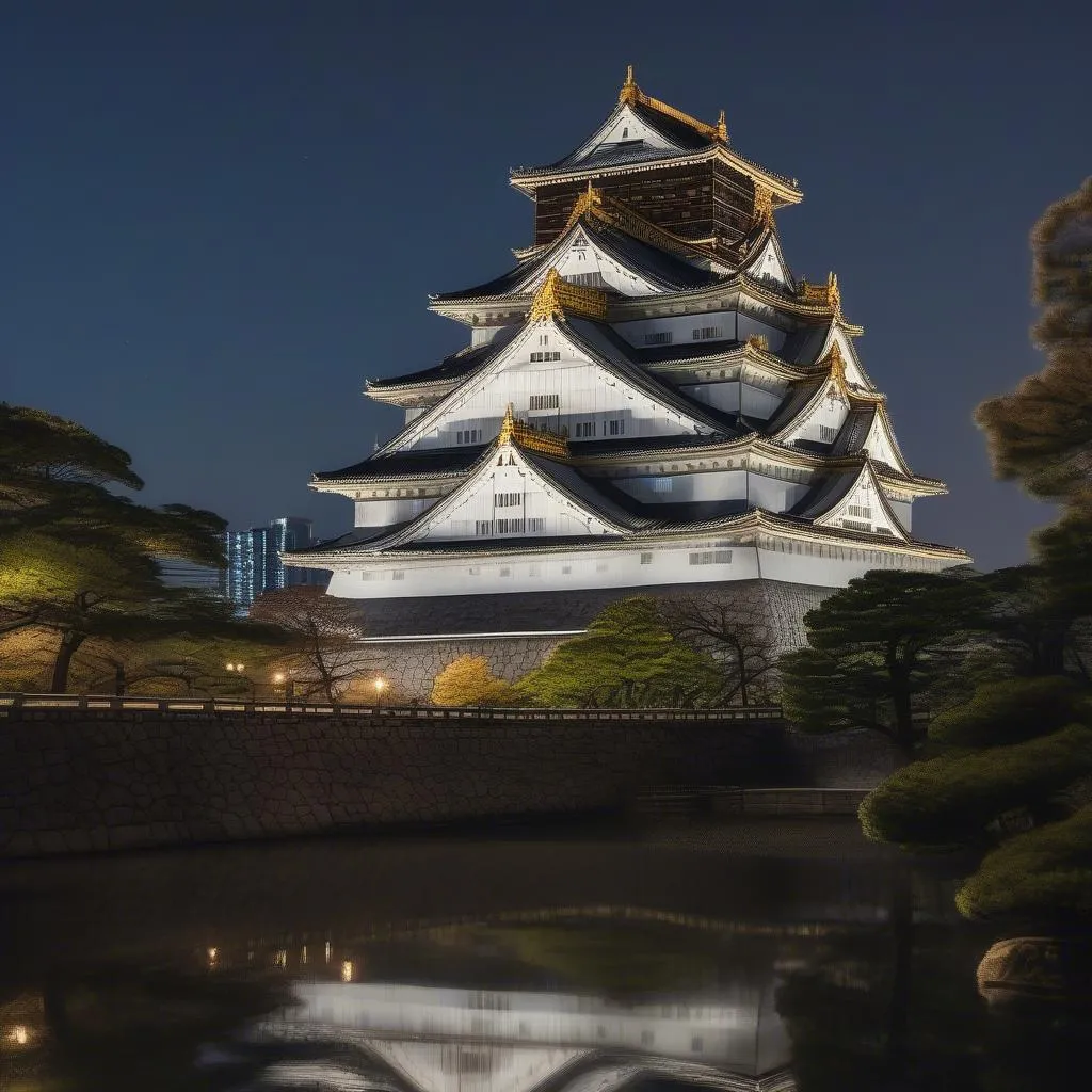 Osaka Castle at Night