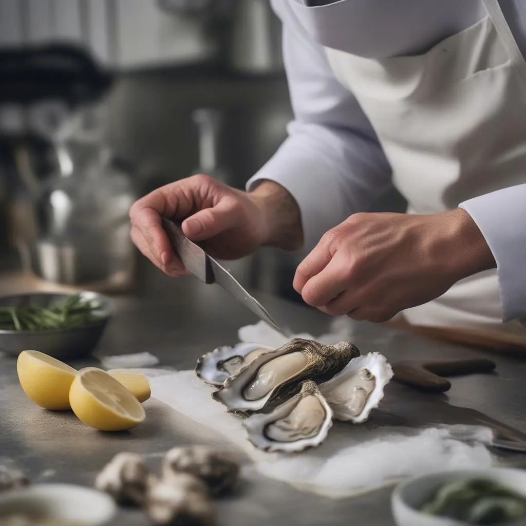 oyster-shucking