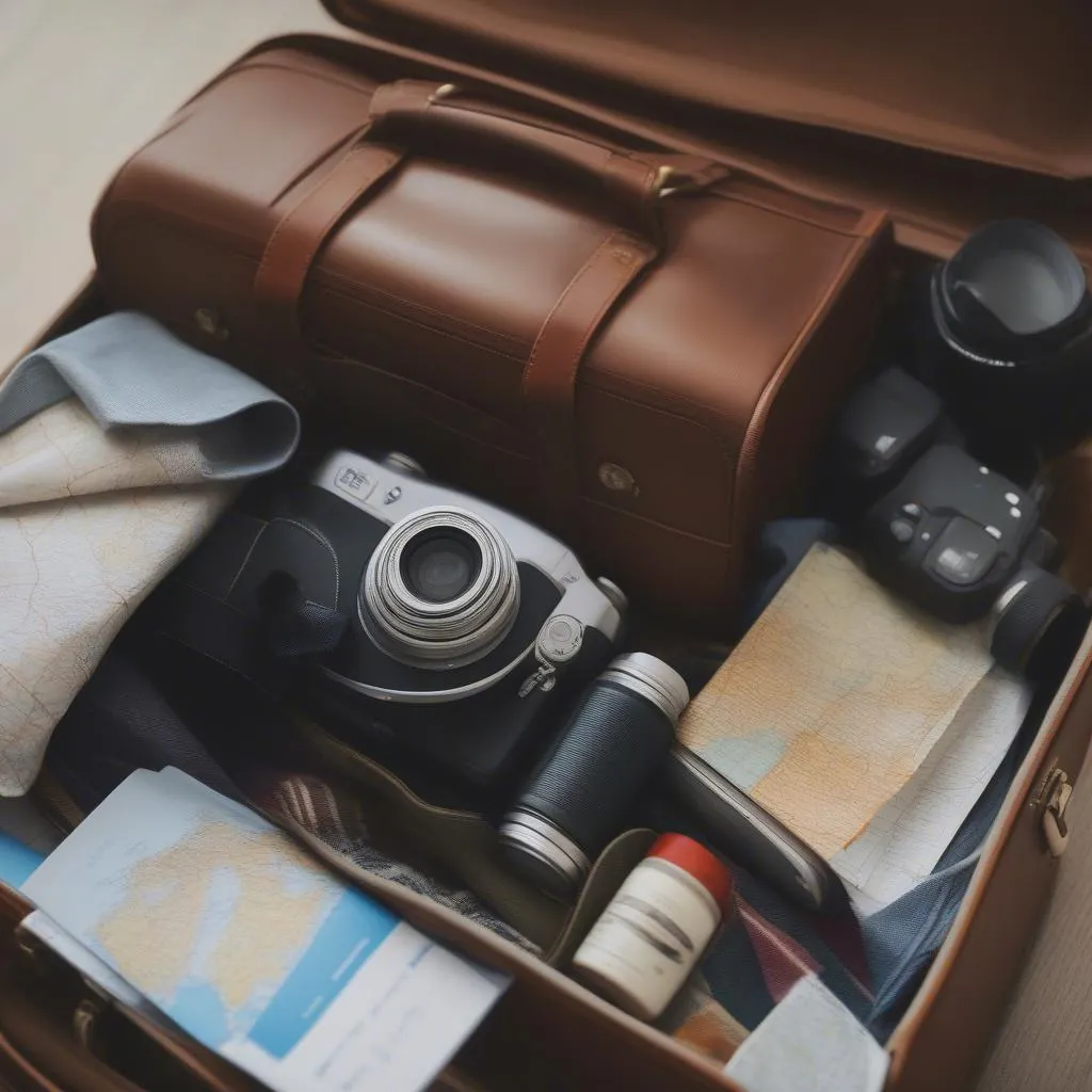 Packing a suitcase with travel essentials for a trip