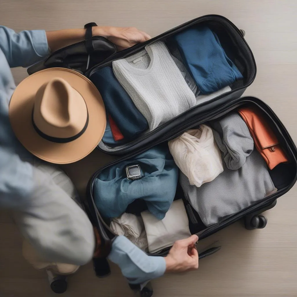 Traveler Packing Light for Budget Flight