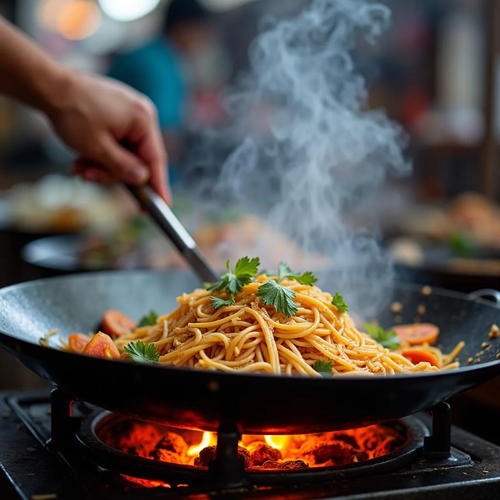 Pad Thai street food vendor