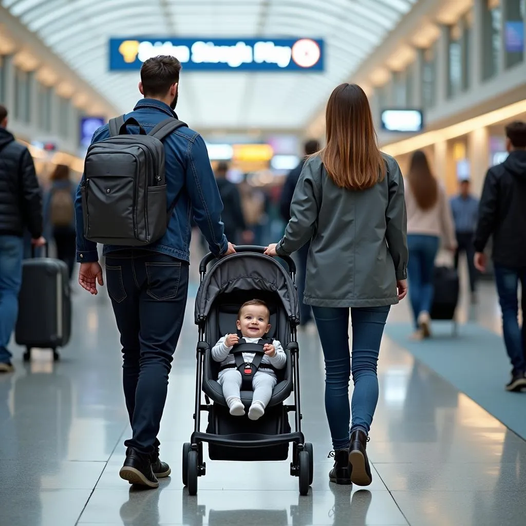 Navigating the airport with a stroller