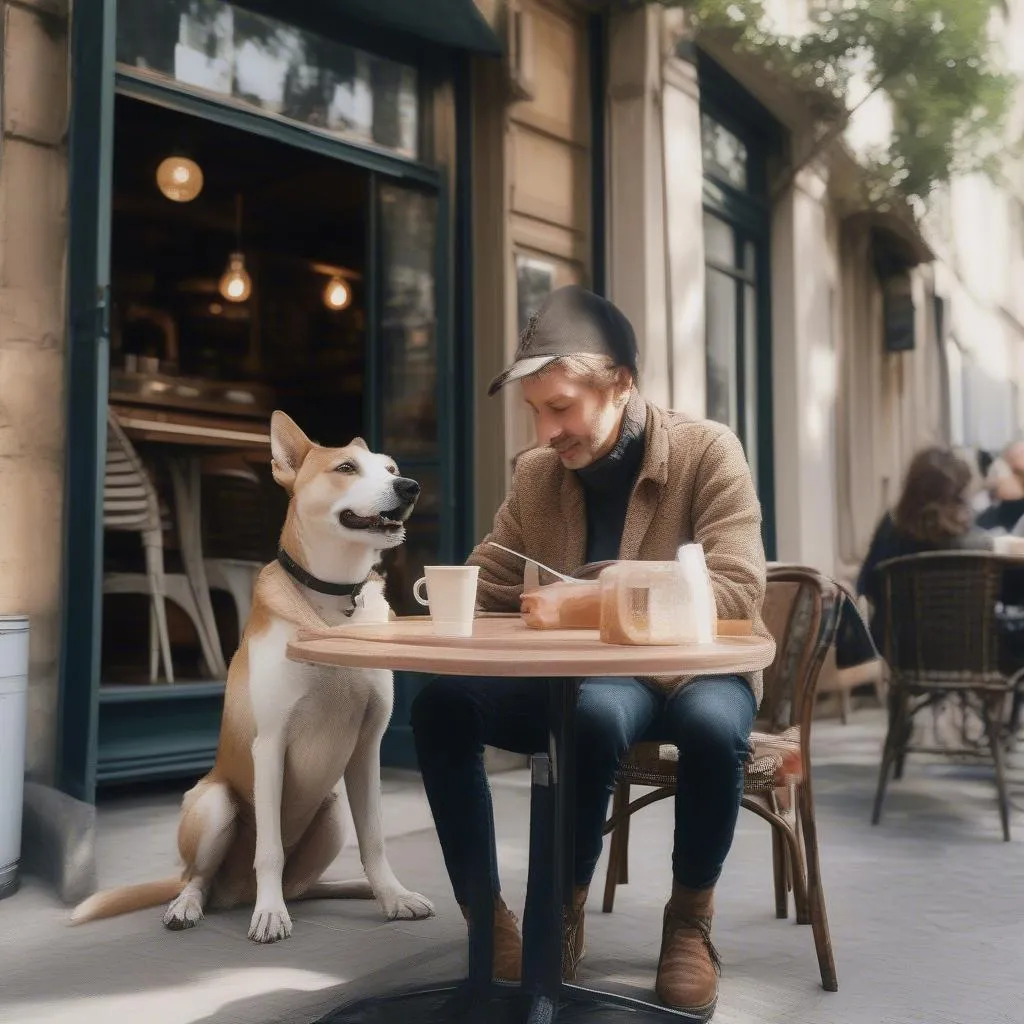 Dog-friendly cafe in Paris