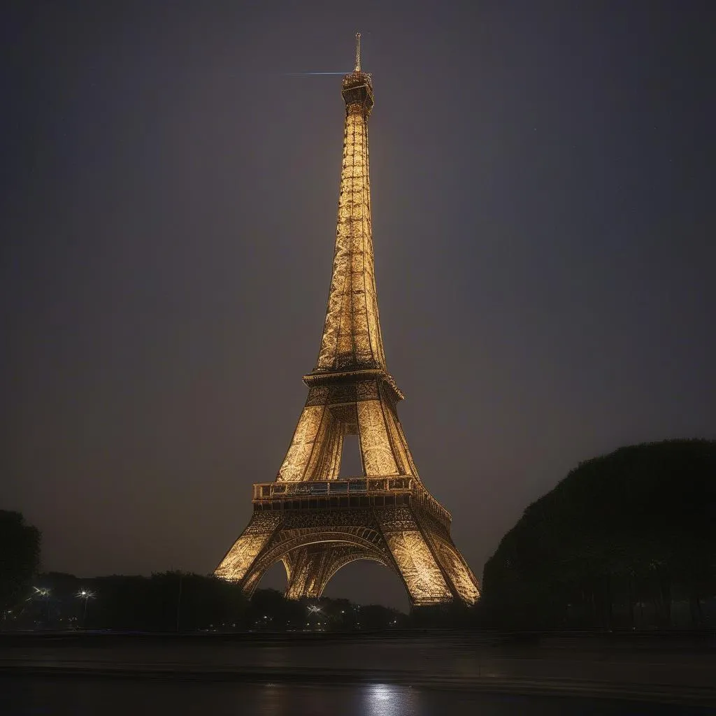 The Eiffel Tower at night