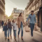 A family enjoying a relaxing trip in Paris