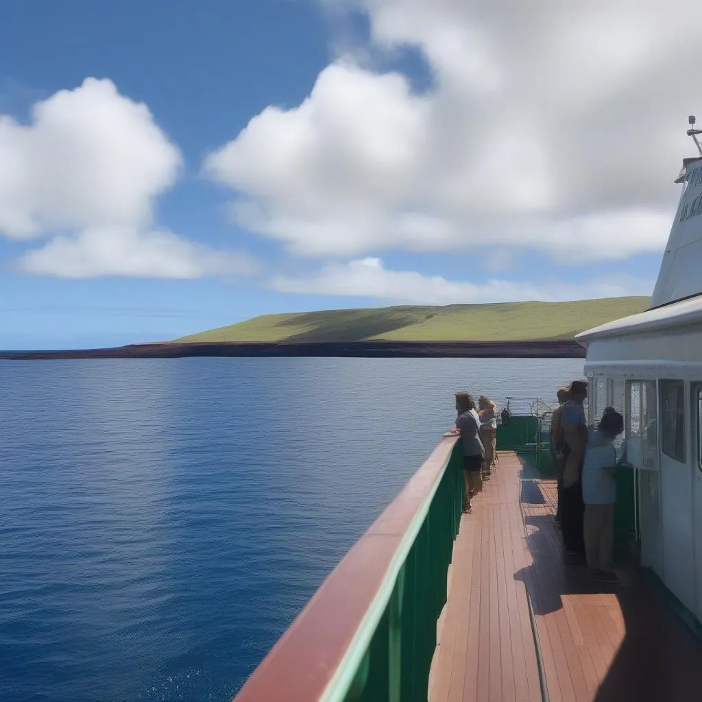 Ferry approaching Lanai Island