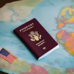 Passport and a map of Hawaii