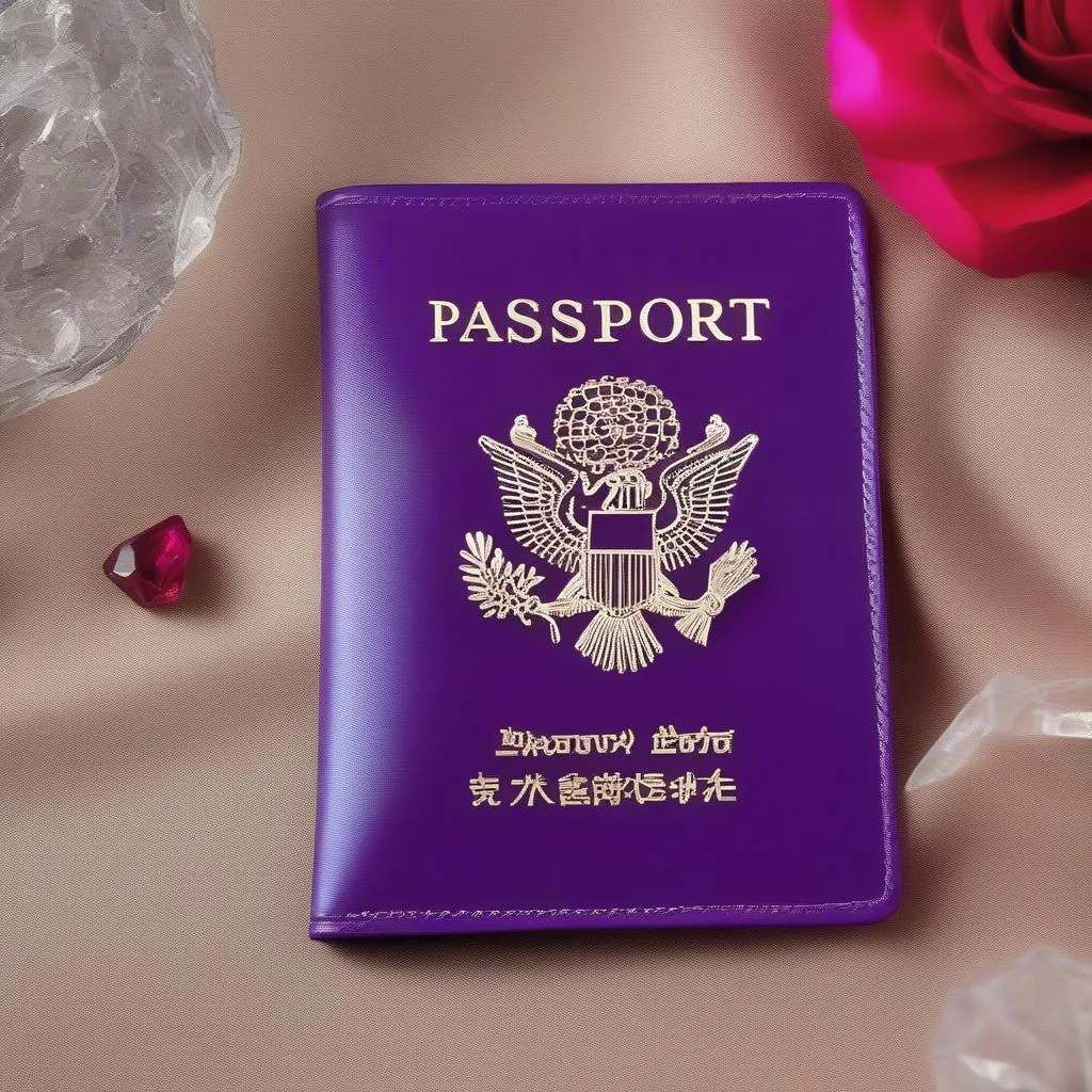 Feng Shui passport holder with crystal