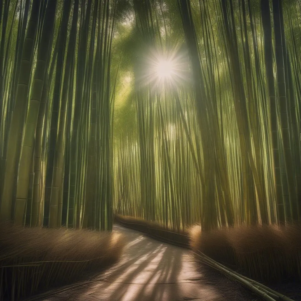 Peaceful bamboo forest