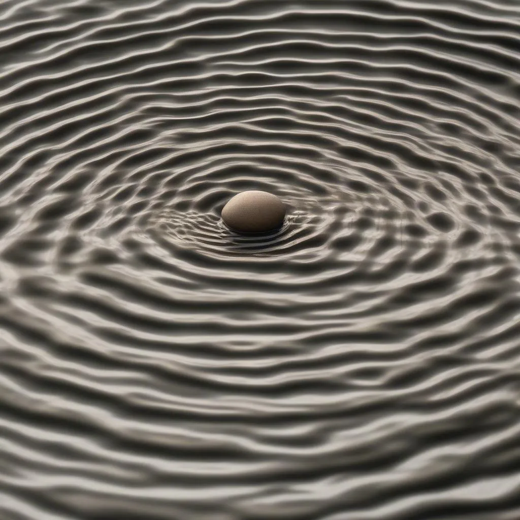 Ripples spreading from a pebble in a pond