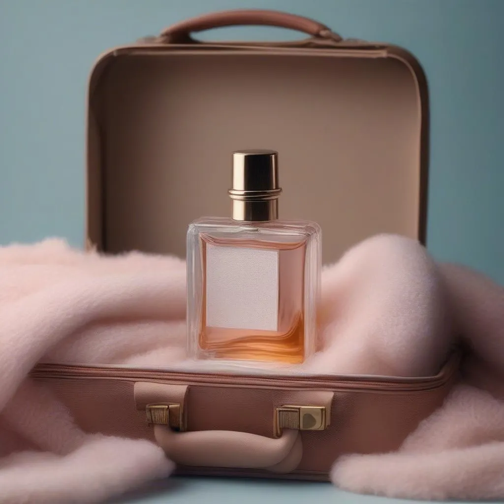 Perfume Bottle in Suitcase