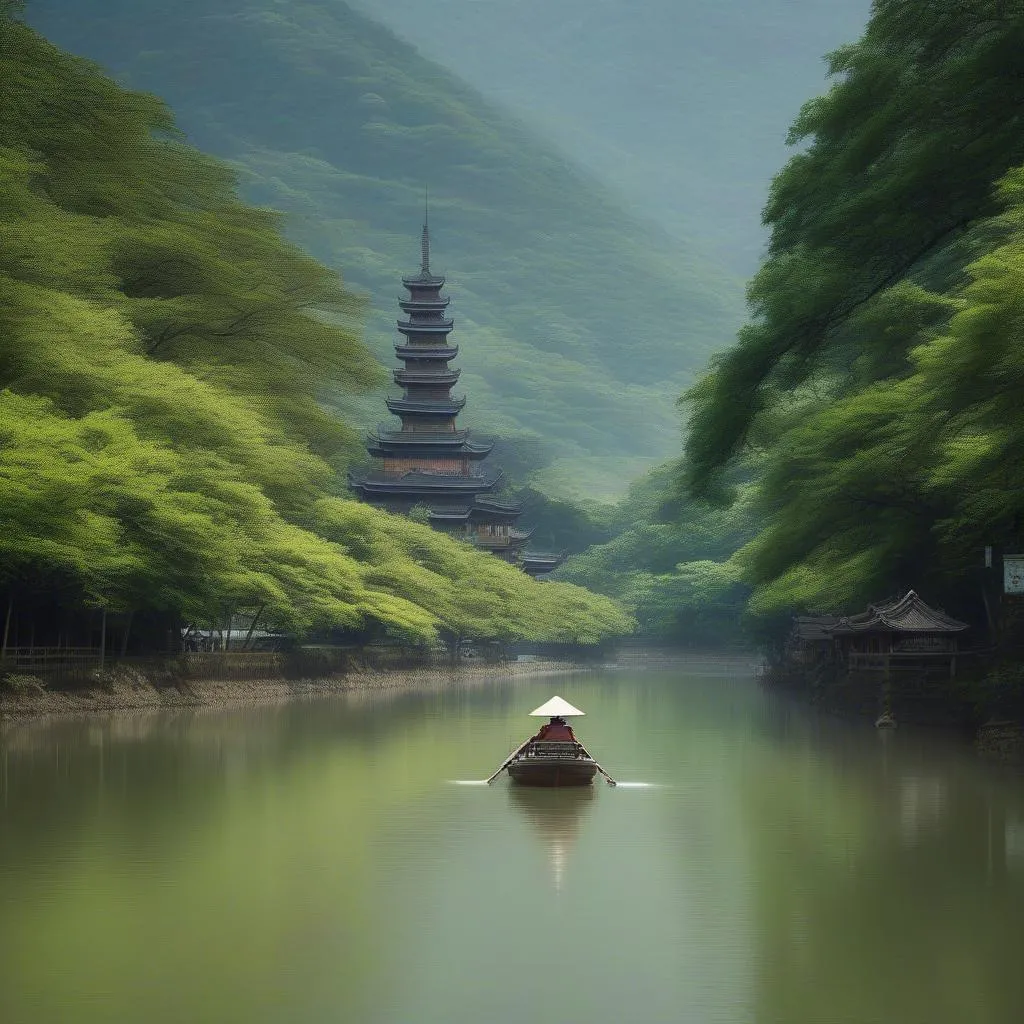 Scenic boat ride in Perfume Pagoda