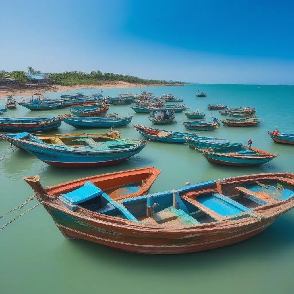 Fishing boats in Phan Thiet harbor