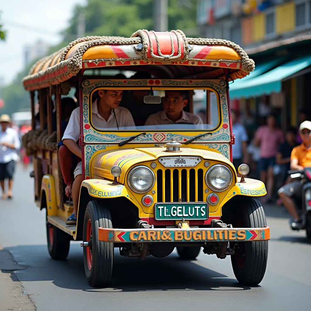 Colorful Philippine jeepney public transport