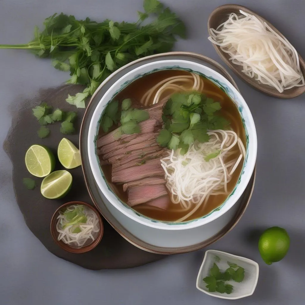 Steaming bowl of Pho Bo in Ho Chi Minh City