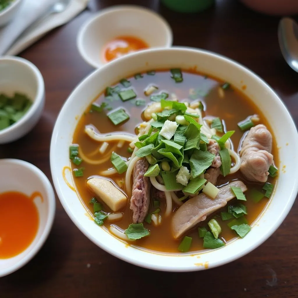 Pho noodle soup in Giao Long An, Hanoi