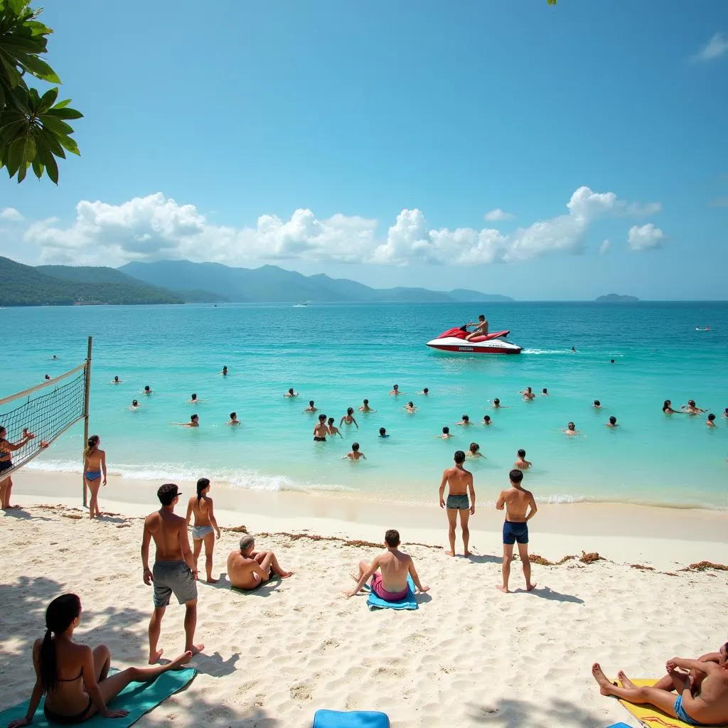 Tourists Enjoying Phuket Beach Activities